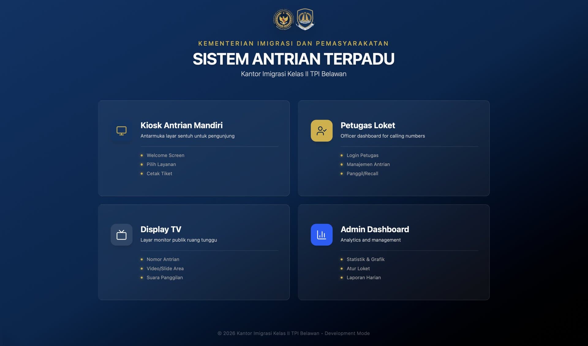 Screenshot of Belawan Immigration Queue System
