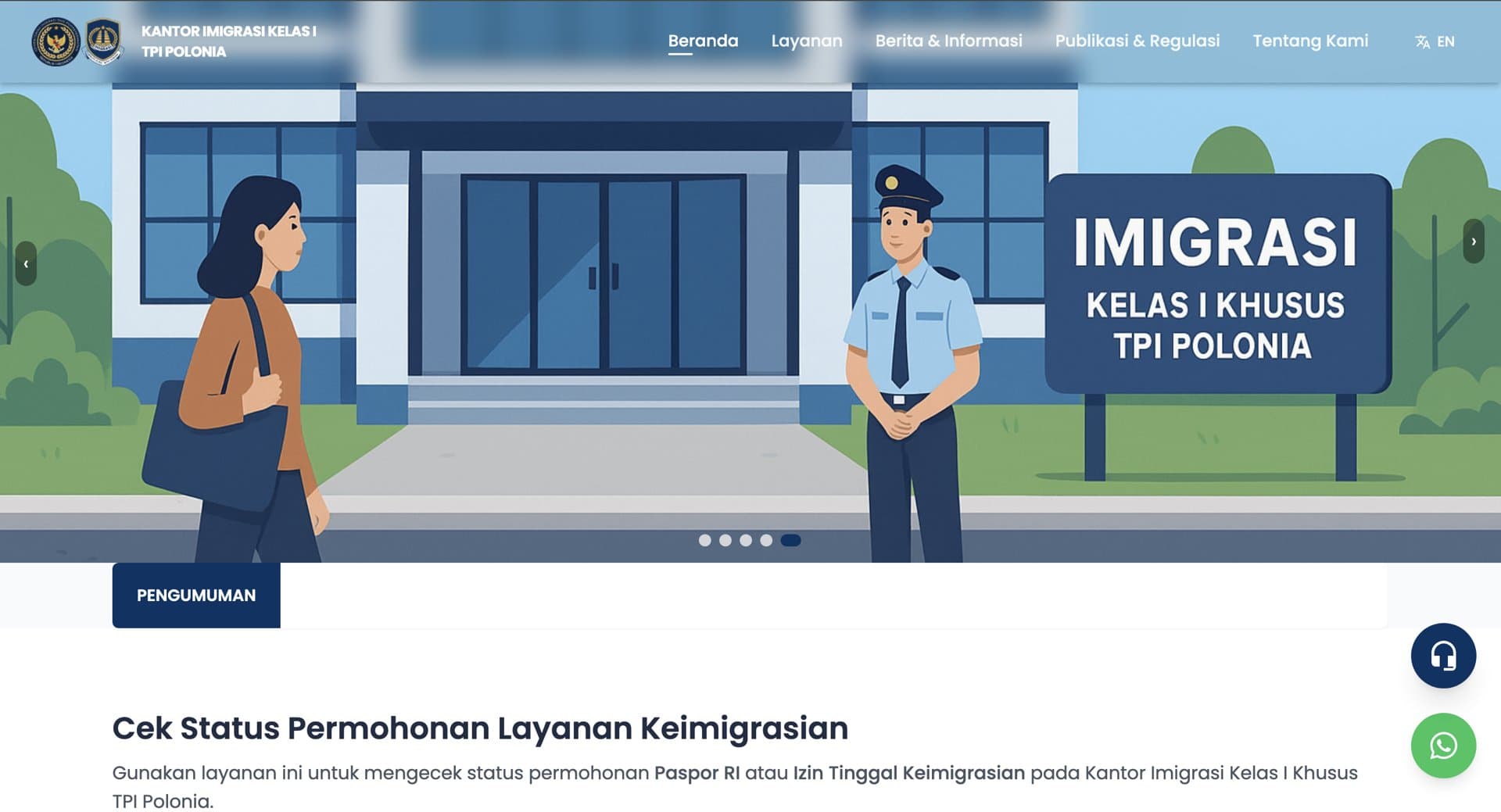 Screenshot of Polonia Immigration Website